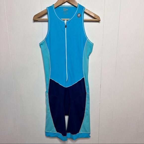DeSoto Sport Femme Mobius Trisuit Womens XL Blue Turquoise Triathlon Training - Picture 1 of 6